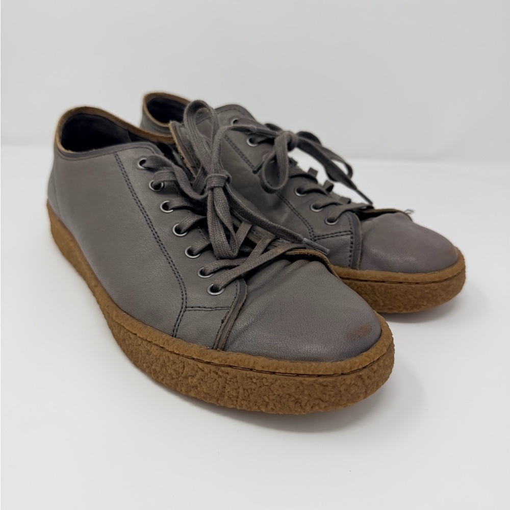 John Varvatos Gray Leather Sneakers